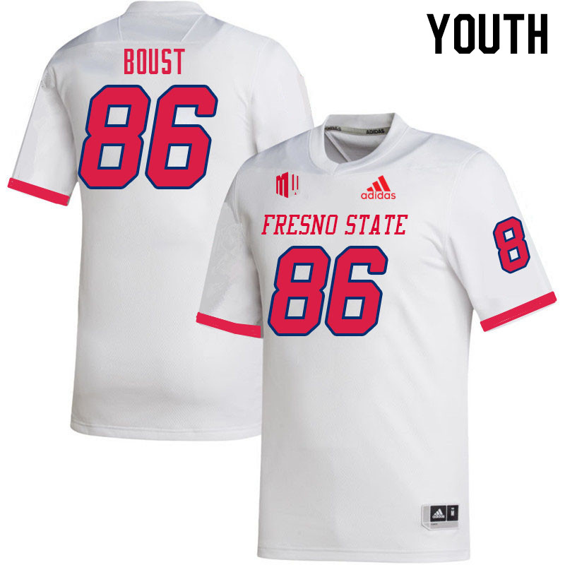 Youth #86 Jake Boust Fresno State Bulldogs College Football Jerseys Sale-White